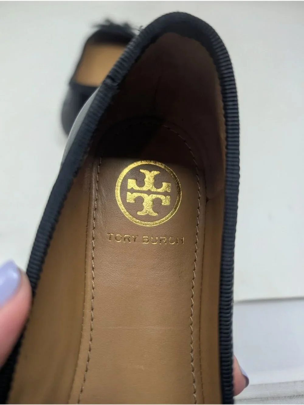 Tory Burch Laila Driving Ballet 5 Black Leather